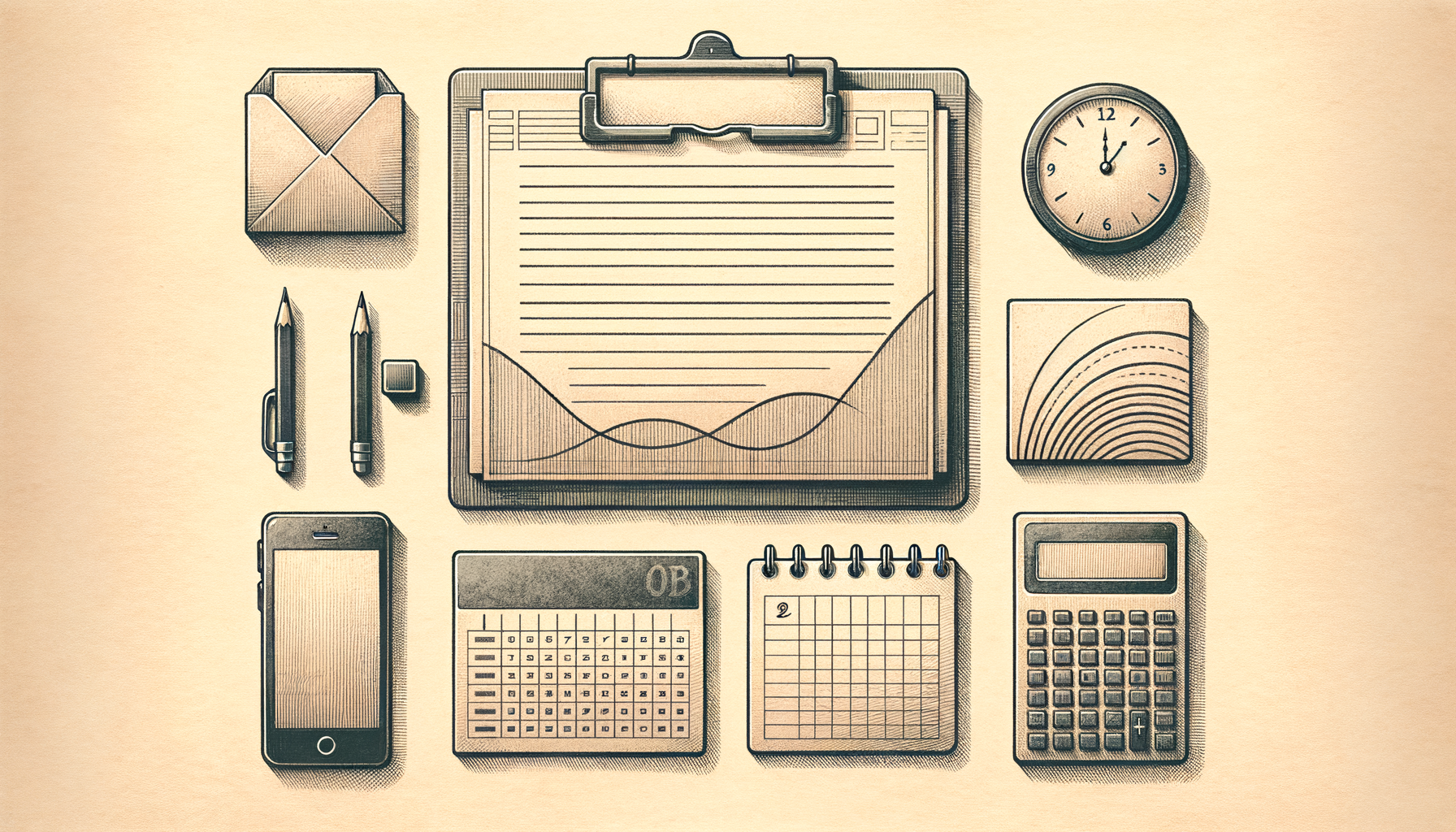Hand-drawn sketch of a legal practice management platform with a central matter folder connected by lines to module icons for intake, documents, calendar, time tracking, billing, and accounting.